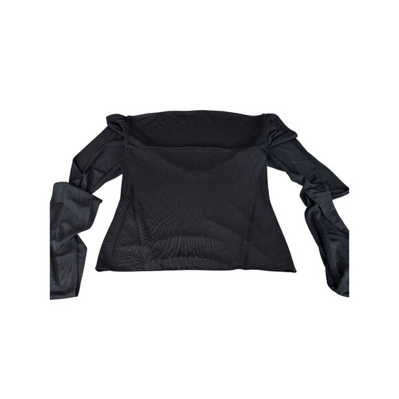 Asymmetrical Black & White Long Sleeve Top By Moda International - Picture 5 of 8